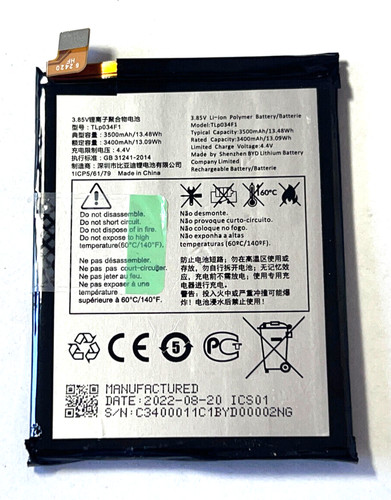 OEM Replacement Battery TLp034F1 TLp034F7 TracFone TCL A3X A600DL 4.4V 3500mAh