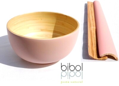 bibol Bambus Schssel L 28 cm 6 L + Salatbesteck Rosa Handarbeit Nachhaltig  ko | eBay.de