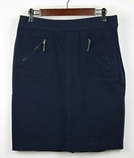 LAUREN RALPH LAUREN Women's 10 Navy blue straight pencil skirt stretch knee lth