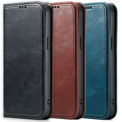 iPhone 15/PLUS/PRO MAX Retro Hülle Leder Wallet Klapphülle Handyhülle Tasche