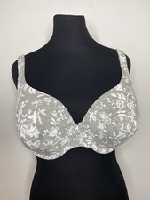 Cacique Lightly Lined T-Shirt Bra 44DD Cotton Blend Underwire Adjustable Gray