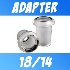 Scientific Glass Joint Adapter Reducer Converter 18mm Male to 14mm Female Stubby