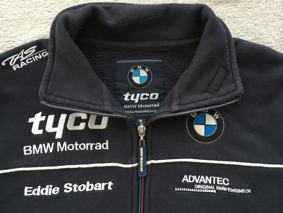 Tyco BMW Motorrad Motorsport TAS Racing mens Navy Blue Zip Sweater Jacket size M - Image 4 of 4
