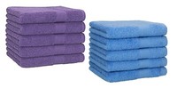 Betz 10 StüCk GäStehandtüCher Premium Baumwolle 30X50 Cm Lila / Hellblau