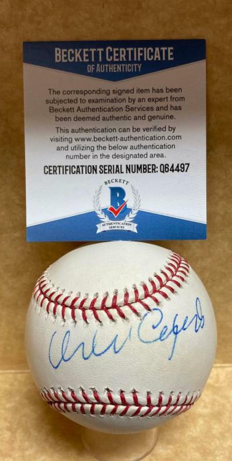 Professional Player Autographed Signed ORLANDO CEPEDA GIANTS/CARDINALS M.L. BASEBALL BECKETT Q64497 