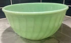 Fire King 1950"s Oven Ware Jadeite  Green 9” Swirl Mixing Bowl MCM