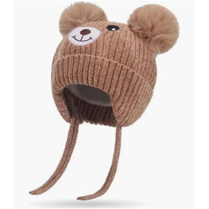 Sombrero tejido de invierno para niños con lindos gorros cálidos orejeras gorras tejidas para niños bebé Foto 2 de 4