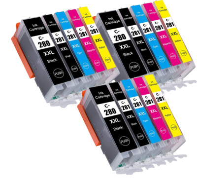15P Set of Ink Cartridges for Canon PGI 280 XXL CLI 281 XXL TS6120 TS6320 TS8520