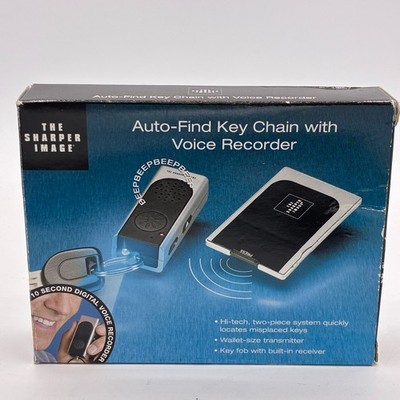 Sharper Image Auto-Find Key Chain Voice Recorder Untested In Box