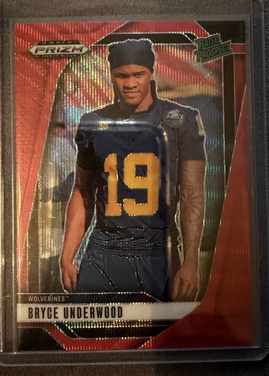 2025 Panini Prizm Draft Picks - Bryce Underwood #28 Ruby Wave Prizm (RC)