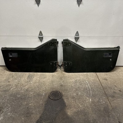 97-06 Jeep Wrangler TJ OEM Half Hard Doors Green Pair w/ Grey Panels 