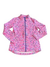 Vineyard Vines Girls Kids Size L 14 Full Zip Pullover Sweater Blue Pink Whale