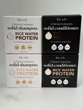 4x Kitsch Strengthening Solid Shampoo And Conditioner Rice Water Protein (4 Pack