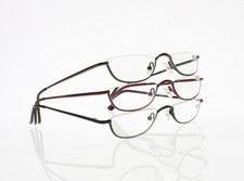 Computer Top Rimless Metal Oval Moon Semi Rim Reading Glasses Readers 1.0 4.0