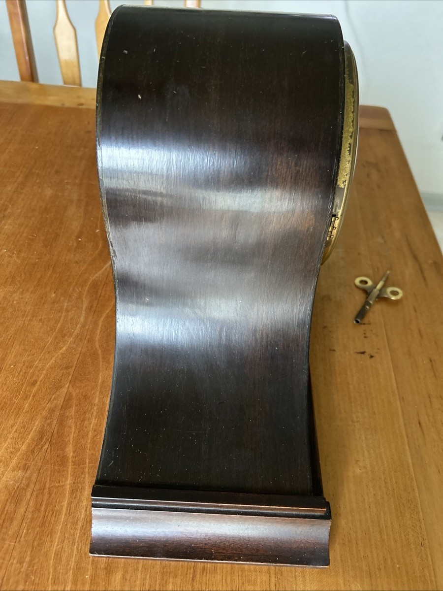 Vtg Plymouth Mantle 8 Day 891 Series Clock - Key Wind Pendulum