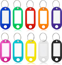 50 Pcs Key Tags, Key Labels, Tough Plastic Key Tags with Split Ring Label Window