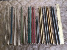 Complete Set Vintage Aluminum Knitting Needles Sizes 1 - 15 , 14 Pair