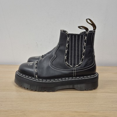 Dr Martens 2976 Quad Platform Gothic Western Americana Black Leather Boots  Uk 12 UK