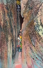 Chattanooga Tennessee Rock City Gardens Fat Man's Squeeze Vintage Postcard