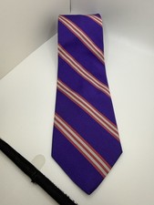 Brooks Brothers Silk Tie Purple Pink Stripe USA Made Classic Preppy 3.5” x 58.5”