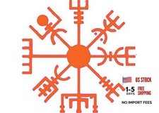 Viking Decal - Orange Vegvsir Compass Vinyl Sticker