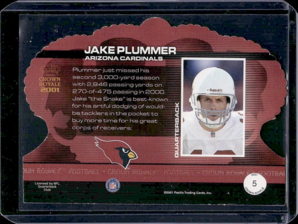 Jake Plummer 2001 Pacific Crown Royale Platinum Blue /75 - Image 2 of 2