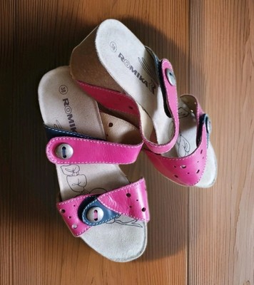 ROMIKA Damen Keil Sandale Sandalette Pantolette   Gr. 38 (UK 5) pink neuwertig 