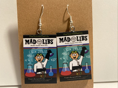 Earrings - Mini Brands Books - Common- Mad Libs
