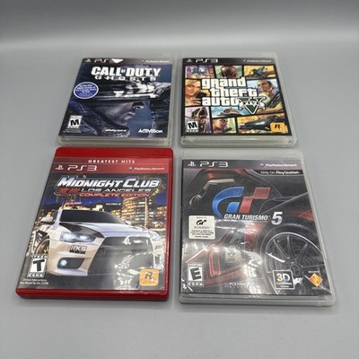 Playstation Three Lot Of Four Discs- GTA5, Gran Turismo Five, Midnight Club, Cod