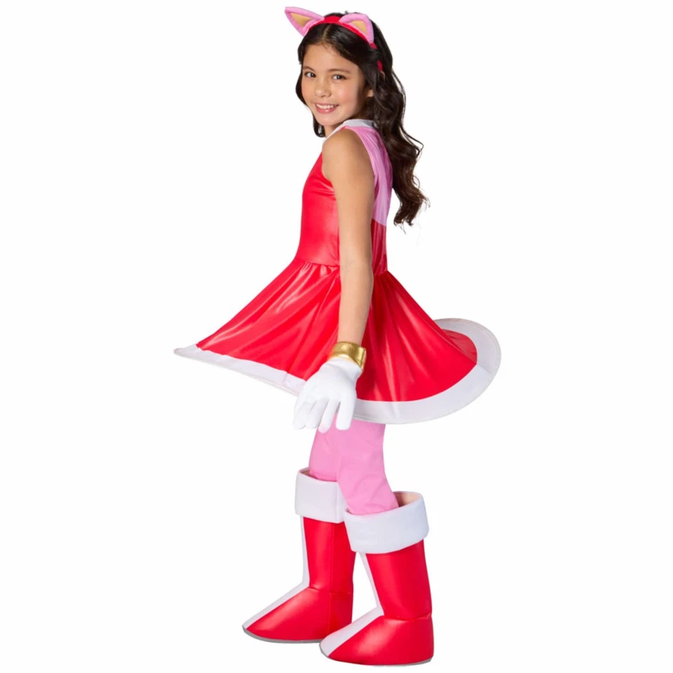 Disfraz de Amy Rose Deluxe Sonic The Hedgehog Videojuego Dibujos Animados Niñas Foto 2 de 3