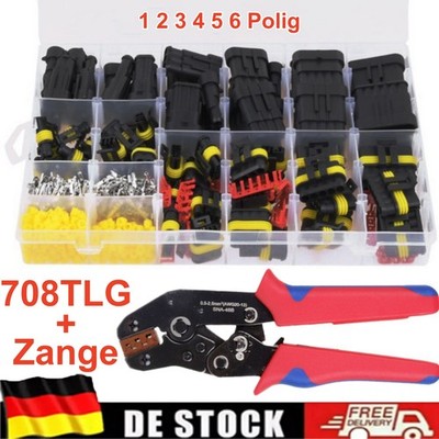 AMP Superseal Starter Set Stecker 1-6-polig KFZ LKW Motorrad Crimpzange für FSH