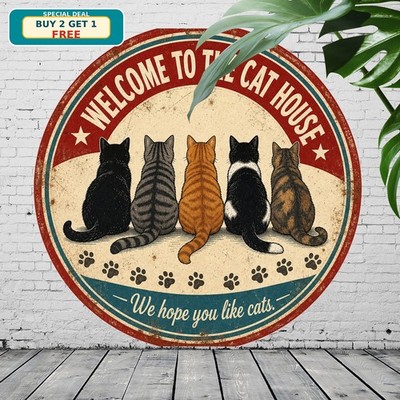 Universal Round Tin Sign For Home Decor Unique Hanging Circle Plaque