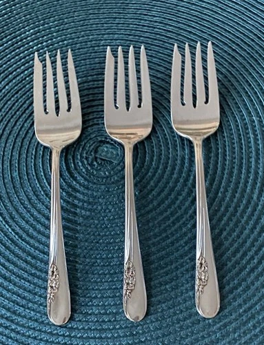 International Blossom Time Sterling Silver Salad Fork 1950 ~ 3 Pieces