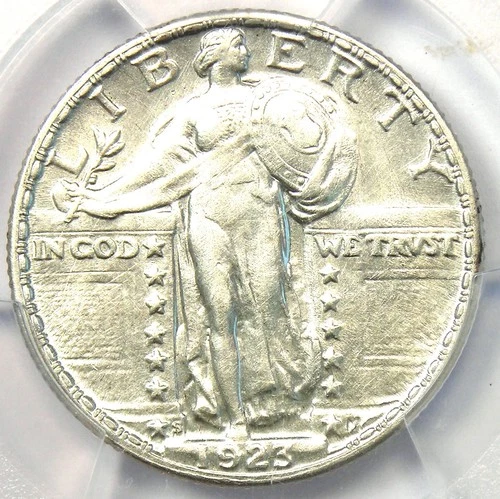 1923-S Standing Liberty Quarter 25C Coin - Certified PCGS AU Detail - Rare Date!