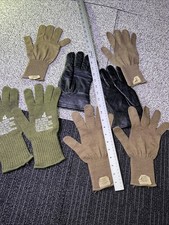 Military Gloves Medium Large 4 Wool Leather Size 8 4 Pair Green Brown Black