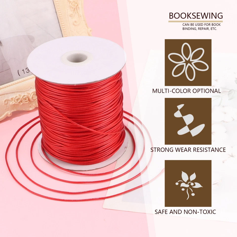 40/80Yards Korean Waxed Cord String 2mm Macrame Necklace Thread Bracelet Make - Image 3 of 4