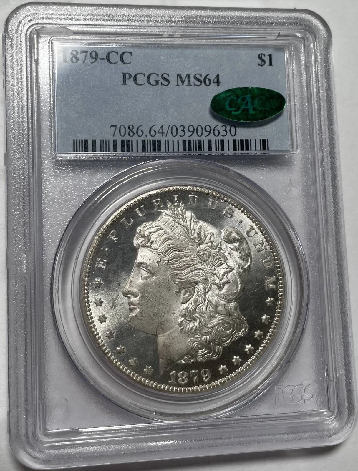 1879 CC Morgan Silver Dollar PCGS MS-64 CAC