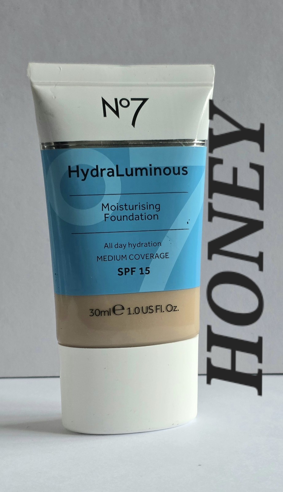 No7 HydraLuminous Moisturising Foundation SPF 15 Shade HONEY 30ml New Seald