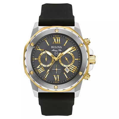 Bulova Series A 98B277 Men's Marine Star Quartz Silicone Strap Watch 44 mm