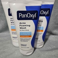 3-Pack PanOxyl Acne Foaming Wash Face  Body 10 Benzoyl Peroxide Max 5.5 oz New