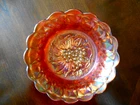 Imperial Glass Marigold Carnival Glass Heavy Grape Bowl - 9 Inch Diameter