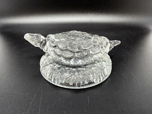 Fenton 5164 CY Crystal Clear Glass Turtle Figurine Paperweight