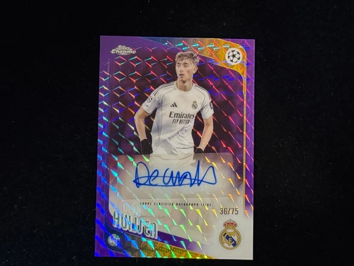 Dean Huijsen 2025-26 Topps Chrome UEFA Club AUTO #CA-DH Purple36/75 Real Madrid