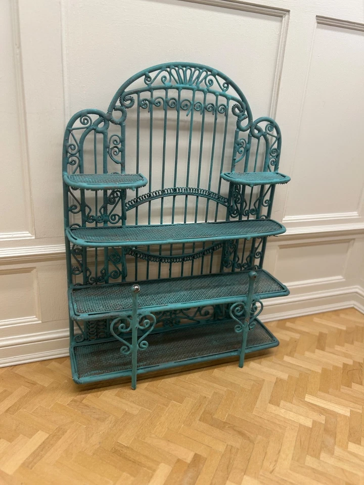 Casa de Muñecas Miniatura-Bonito Artista Alambre Mimbre Panaderos Estante-Plantas de Jardín--ESTADO--- Foto 2 de 4