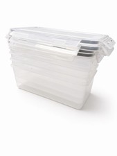 4 Pack Clear Plastic Food Storage Containers Locking Lids Stackable PP New