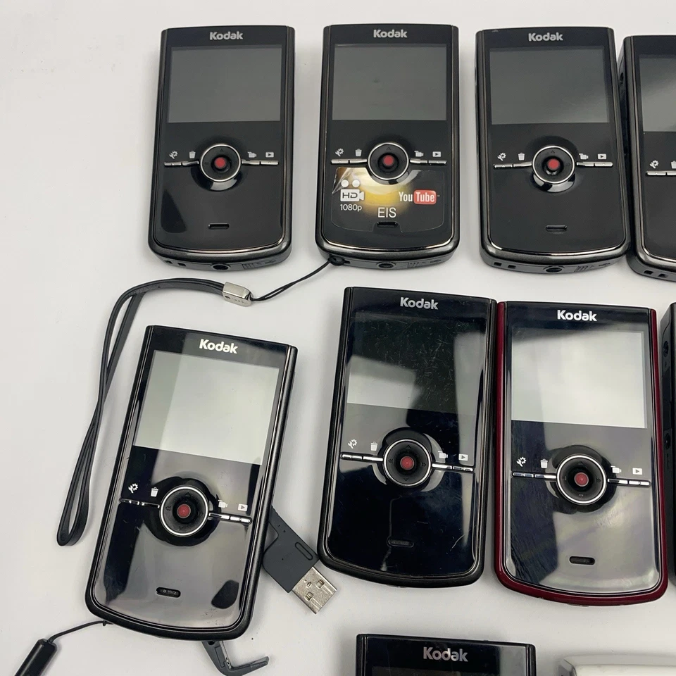 Lot of 15 Pocket Video Cameras Kodak Zi8 and Flip HD 1080p Digital Camcorders - Image 2 of 4