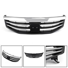 Front Upper Bumper Hood Black Chrome Grille Grill Fit Honda Accord 2011-12 4DR K