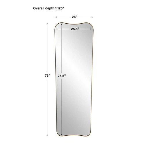 Uttermost Belvoir Stainless Steel and Glass Mirror in Antique Brass - Picture 7 of 7