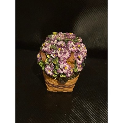 Boyds Bears Treasure Box A Pansy For Your Thoughts Trinket Box with Mini Bear