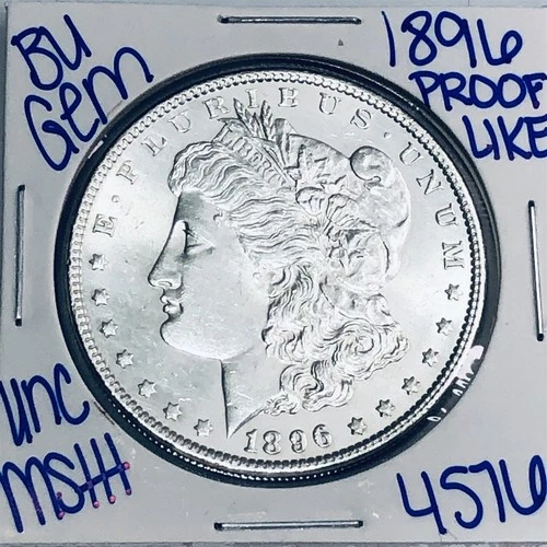 1896 BU UNCIRCULATED MORGAN SILVER DOLLAR AUTHENTIC U.S. MINT FREE SHIPPING 4576